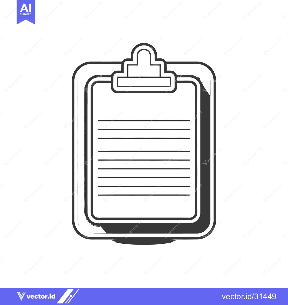 Premium Vector of An illustrated drawing of a clipboard with a paper and lines