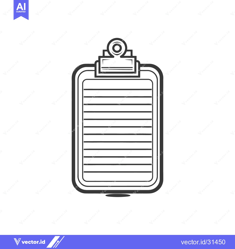 Premium Vector of A simple illustration of a lined clipboard with a clip on top