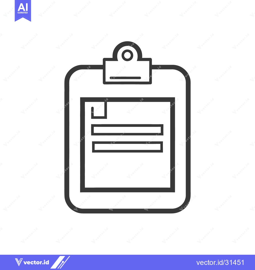 Premium Vector dari A simple black and white line drawing of a clipboard