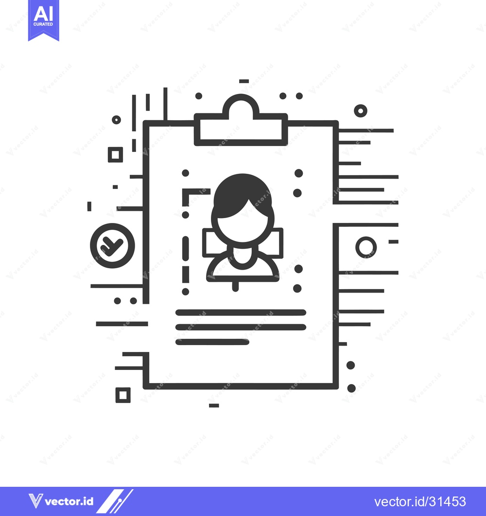Premium Vector dari Clipboard with a profile picture and lines of text