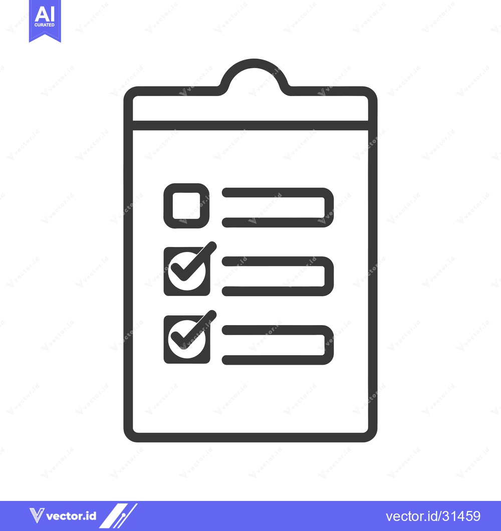 Premium Vector dari Clipboard with Checkboxes and Lines