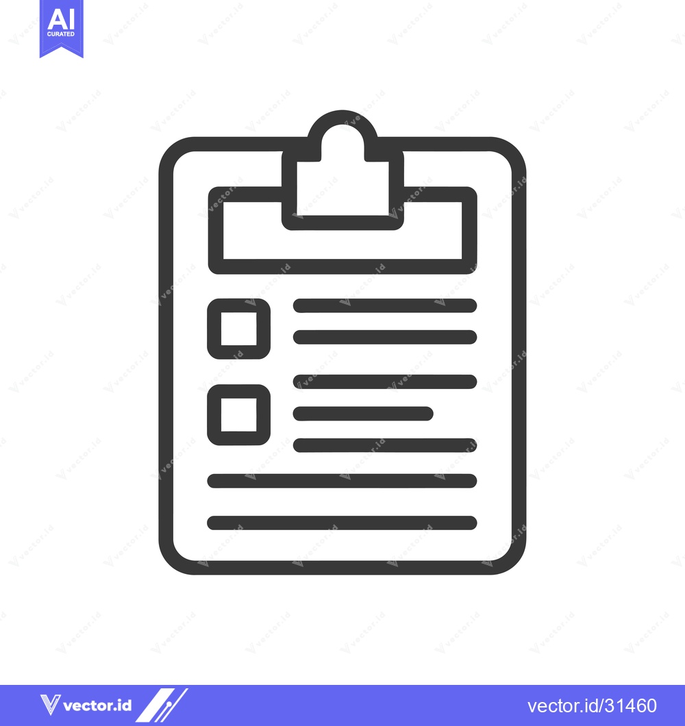 Premium Vector dari Clipboard with Checkboxes and Lines for List Items