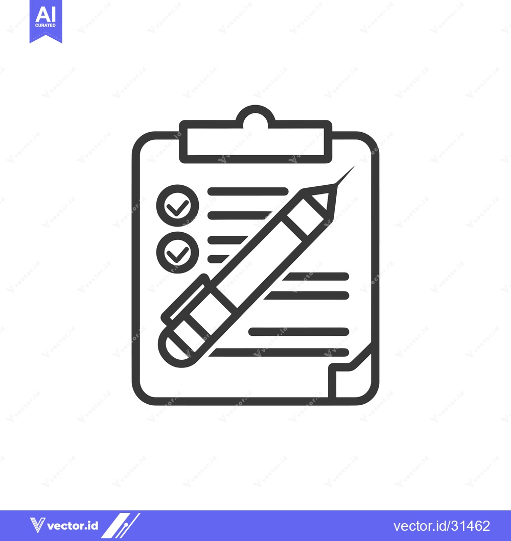 Premium Vector of Clipboard with Checked List and Pen