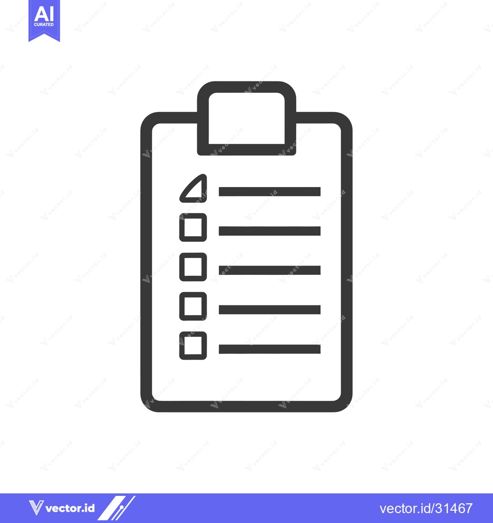 Premium Vector dari Clipboard with Checklist and Lines