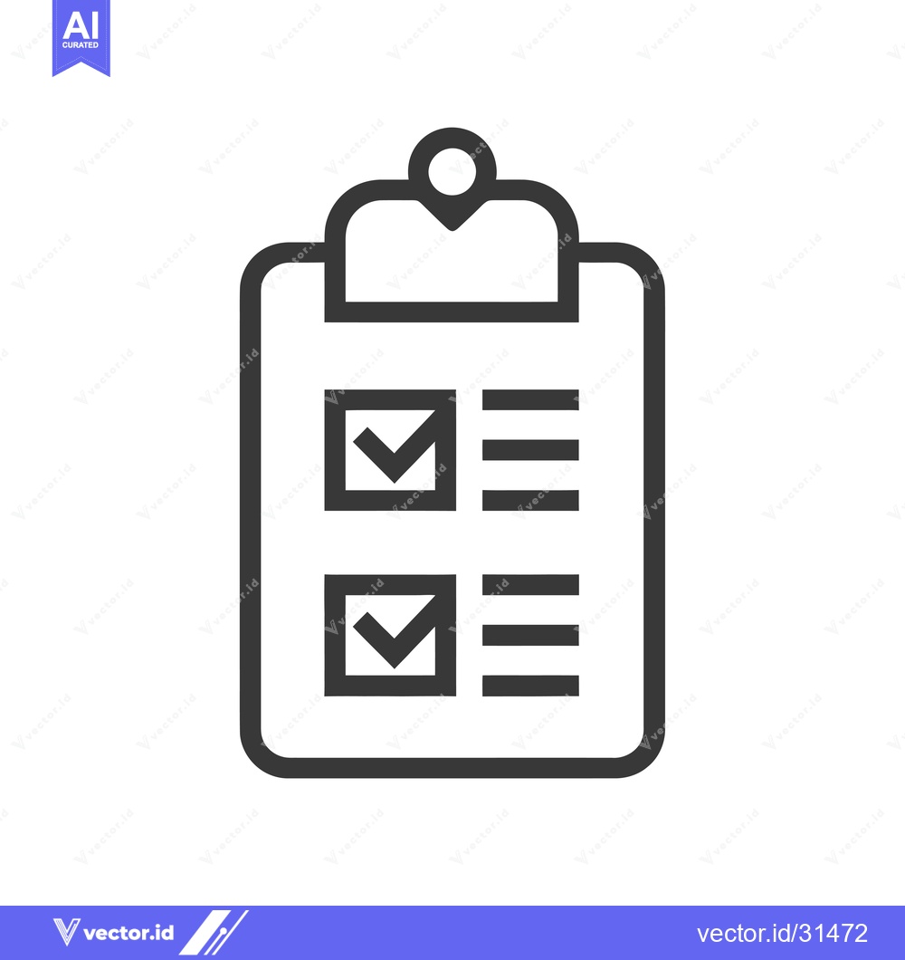 Premium Vector dari Clipboard with Checklist and Two Checked Boxes