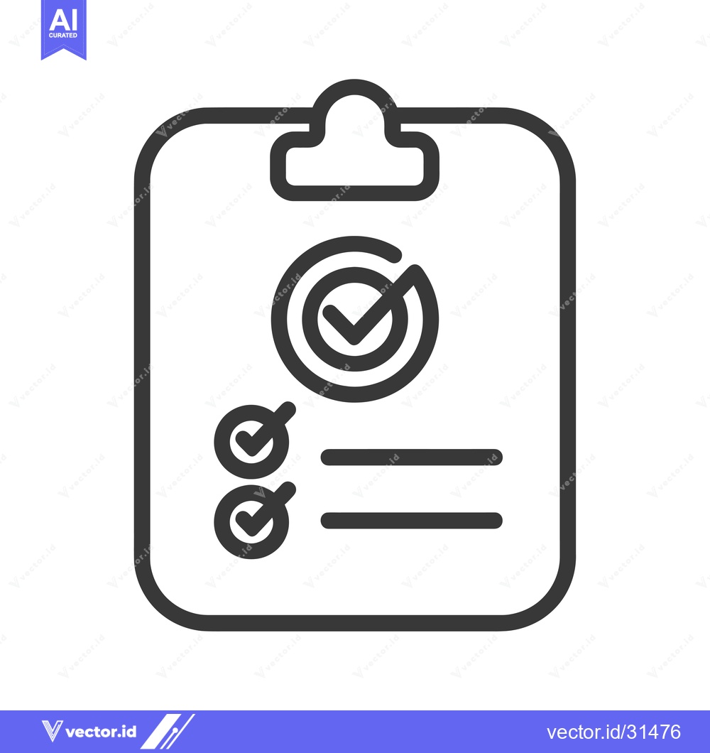 Premium Vector dari Clipboard with Checkmarks and Lines
