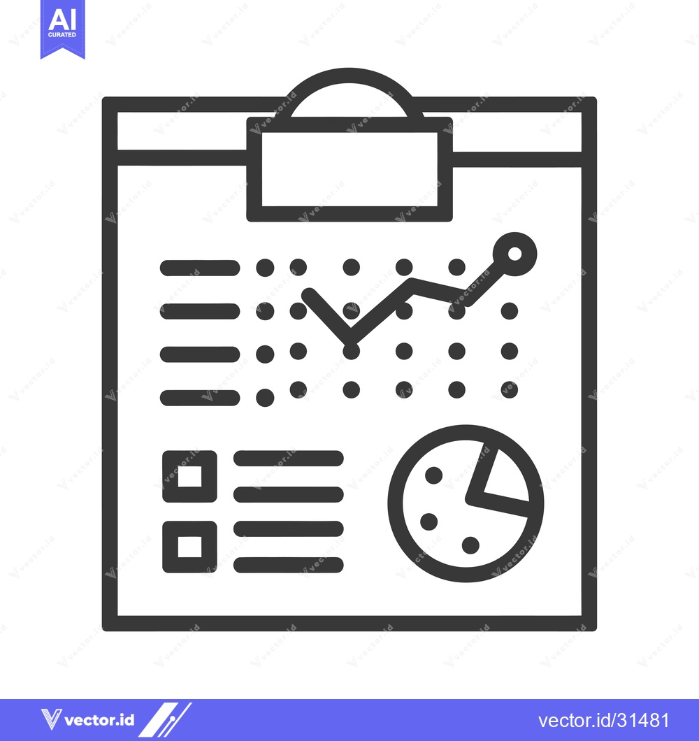 Premium Vector of Clipboard with Graph, Chart, and List Icons