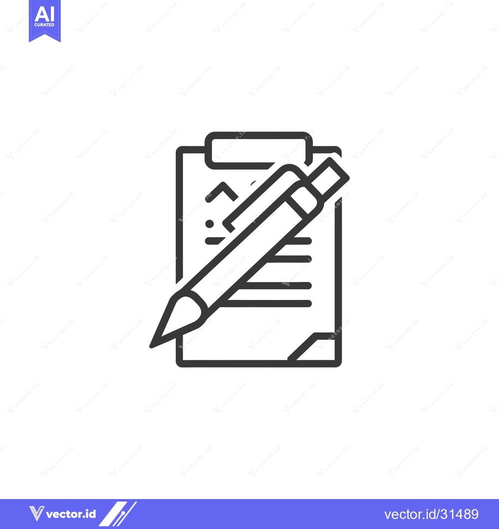 Premium Vector of Clipboard with Pen Icon