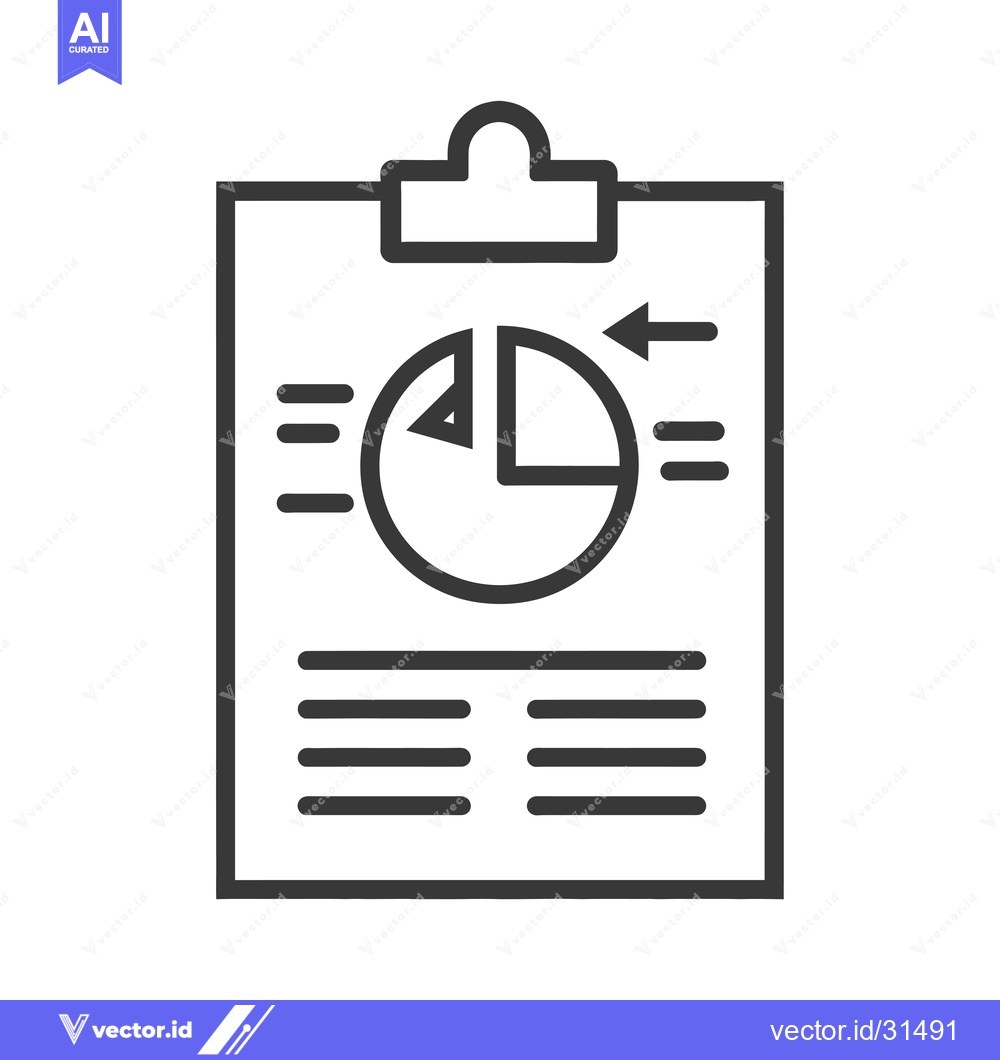 Premium Vector dari Clipboard with Pie Chart and Arrow for Data Analysis