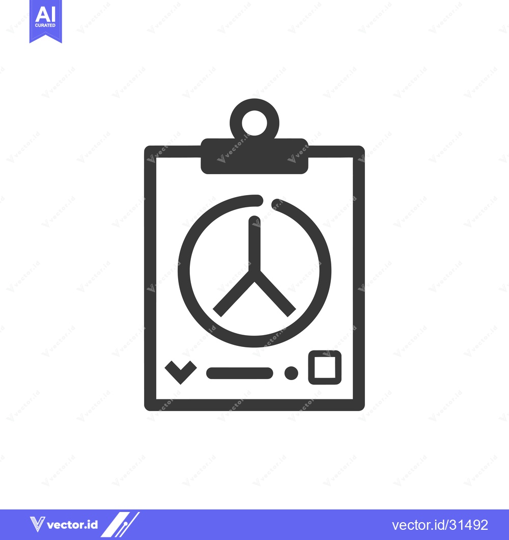 Premium Vector of Clipboard with Pie Chart and Checklist