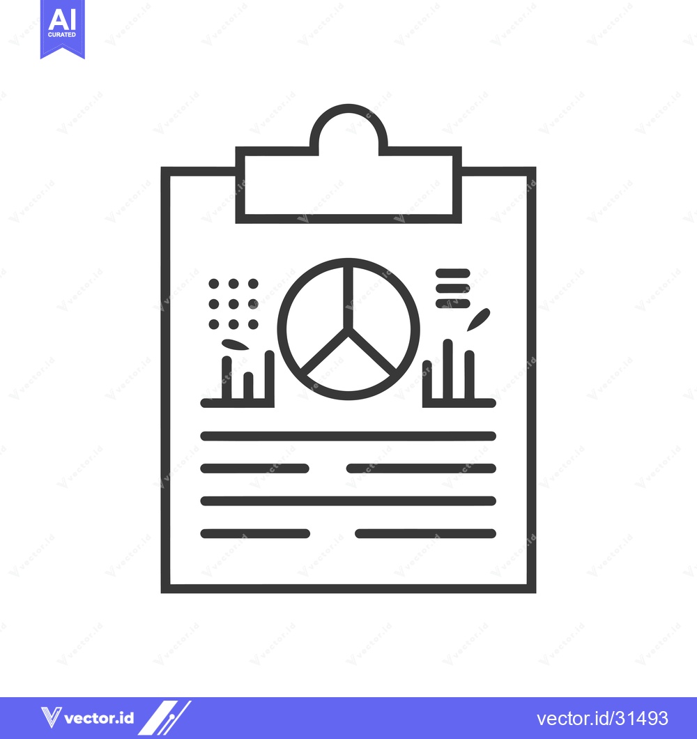 Premium Vector dari Clipboard with Pie Chart and Data Visualization