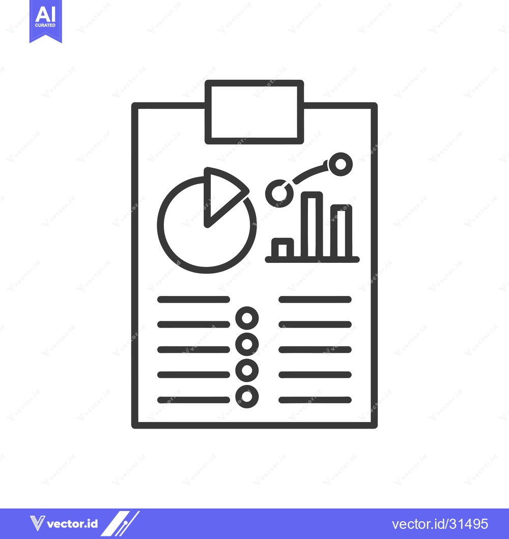 Premium Vector dari Clipboard with Pie Chart, Bar Graph, and Data Points