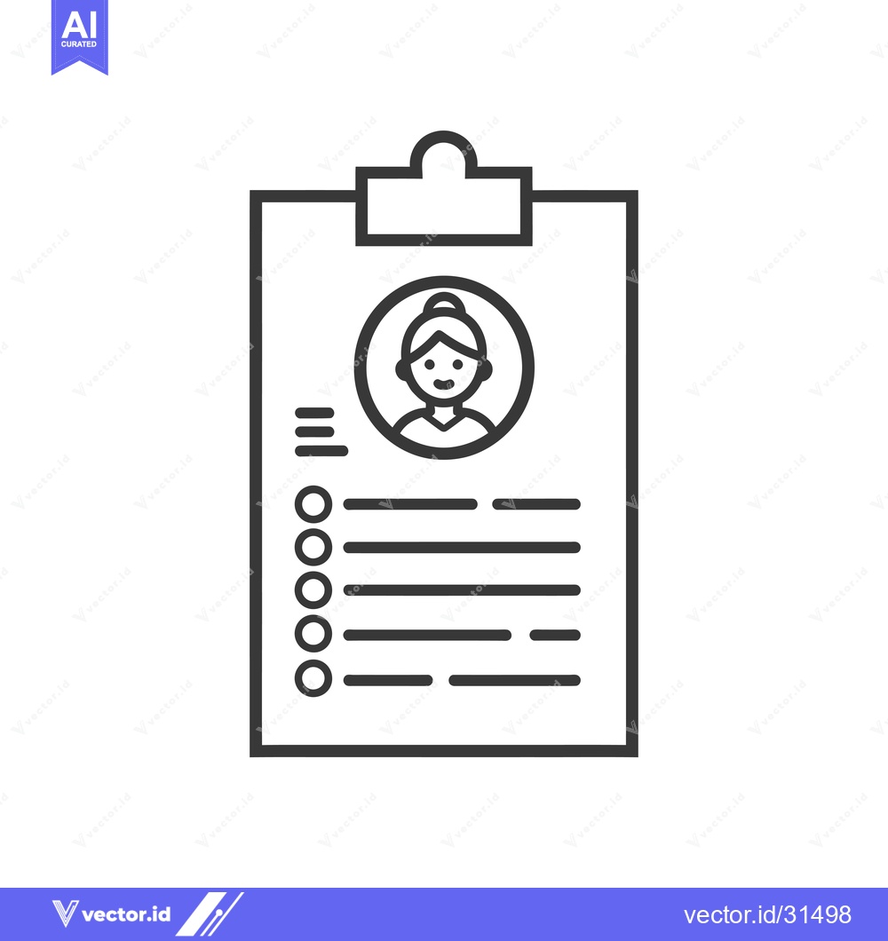 Premium Vector of Clipboard with Profile Picture and Checklist