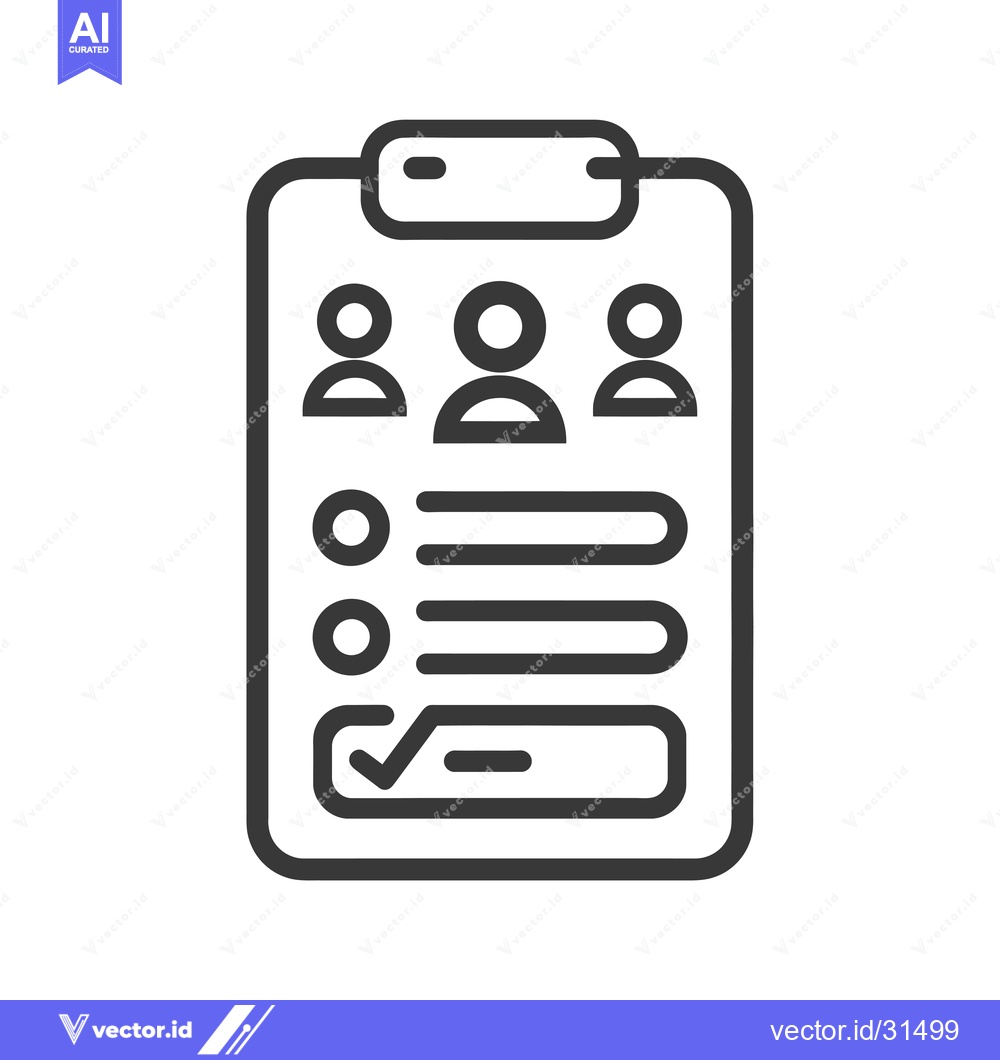 Premium Vector dari Clipboard with Three People Icons and Checkmark