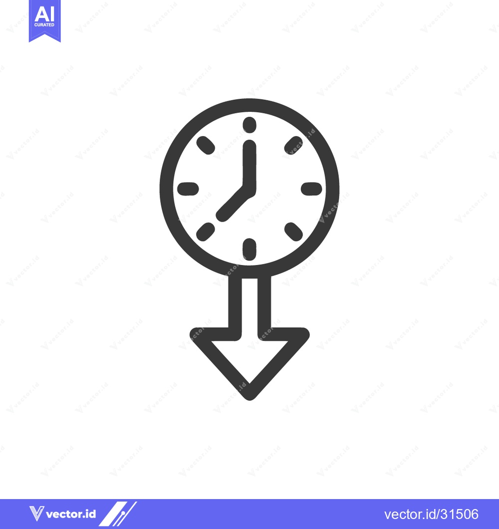 Premium Vector dari Time is Running Out: Clock with Downward Arrow Icon
