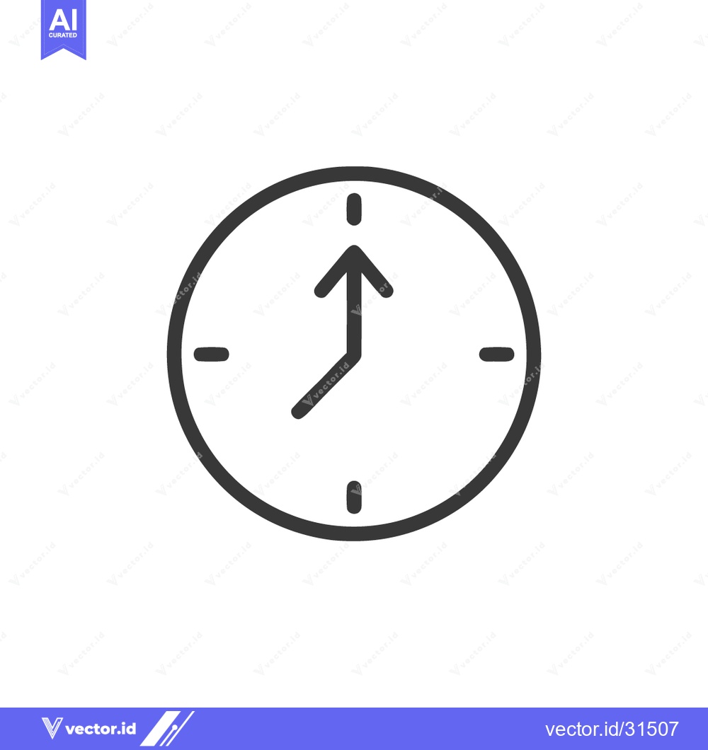 Premium Vector dari Minimalist Clock Icon Showing Seven O'Clock, Time Concept