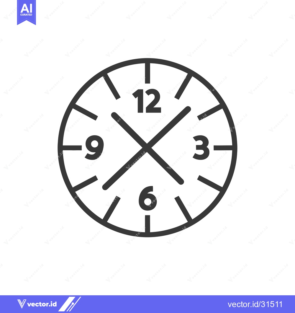 Premium Vector dari Clock Face With Crossed Lines And Roman Numerals 6169