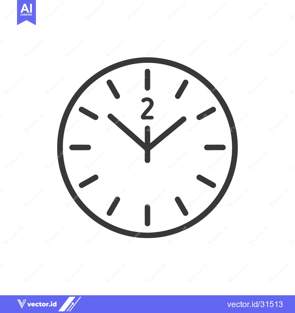 Premium Vector dari Clock Face with Hour and Minute Hands at 2 O'Clock