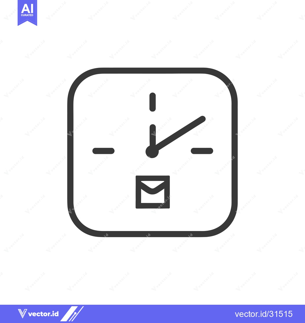 Premium Vector dari Clock Icon with Email Envelope Inside