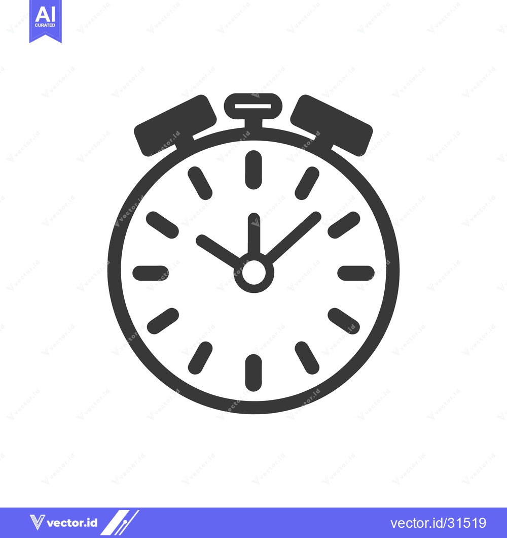 Premium Vector of An illustrated graphic depicting a classic timer or stopwatch design