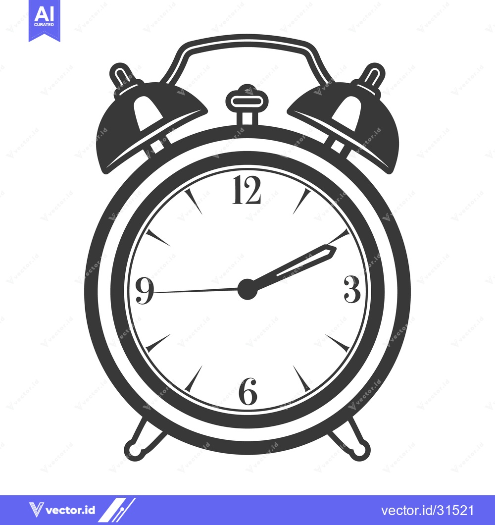 Premium Vector dari A simple illustration of a classic mechanical alarm clock