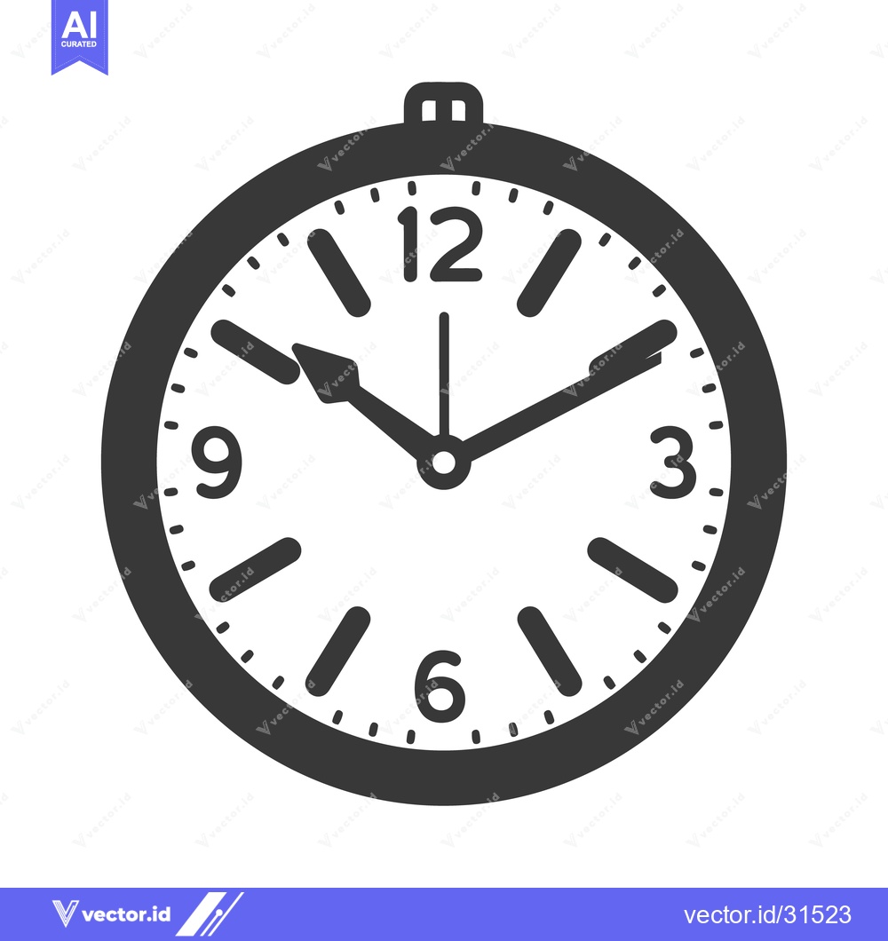 Premium Vector dari A simple analog clock displaying the time in a round format