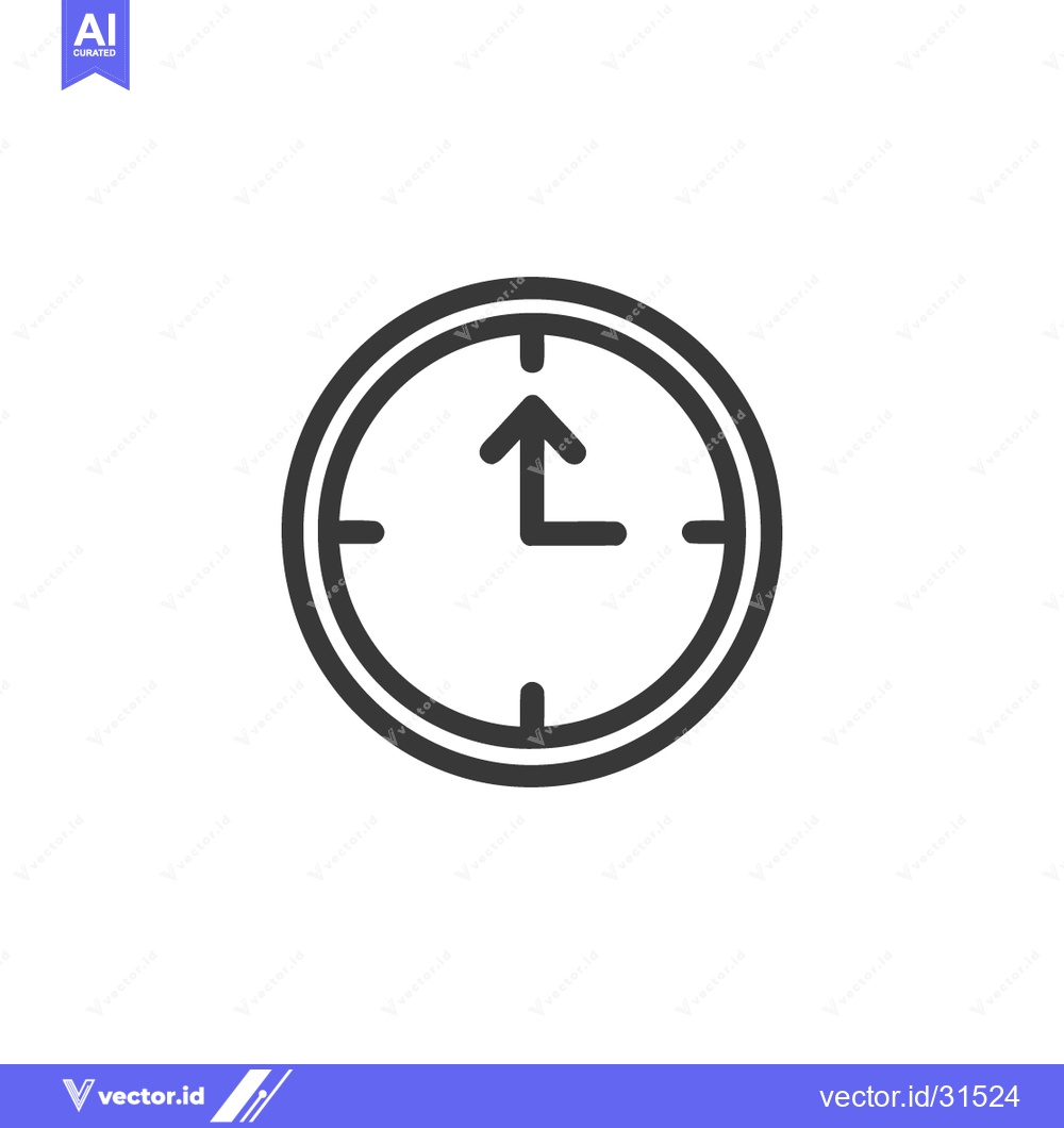 Premium Vector of Minimalist Clock Icon: Time Management, Deadline, and Schedule Concept