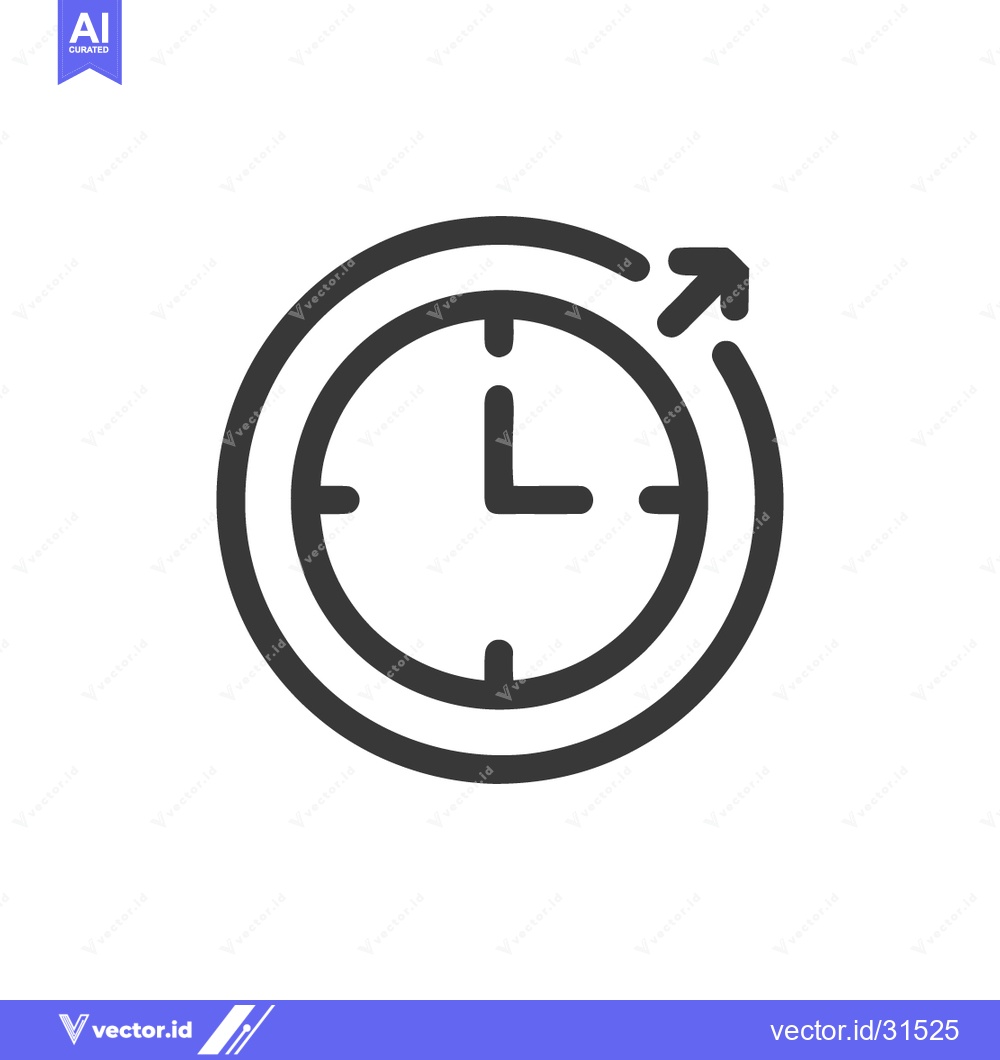 Premium Vector dari Clockwise Rotation: Time and Direction in Minimalist Icon Design