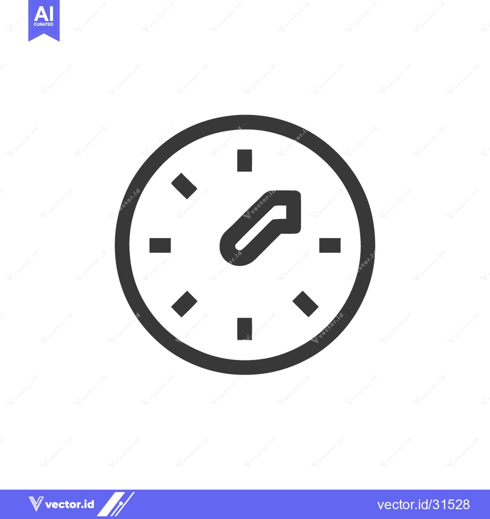 Premium Vector dari Minimalist Clock Icon: Dark Gray Outline on White Background, Time Con