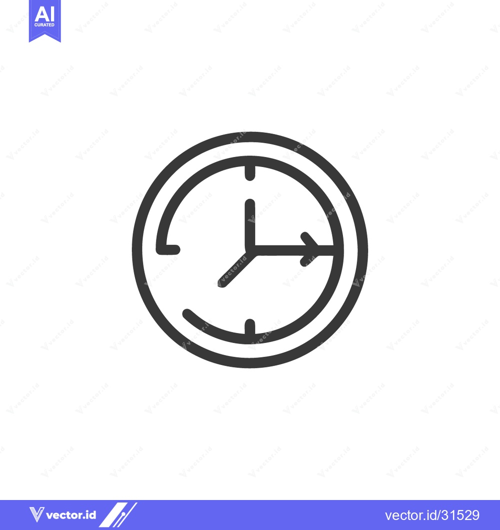 Premium Vector dari Minimalist Clock Icon: Time Management, Deadline, and Productivity Sym
