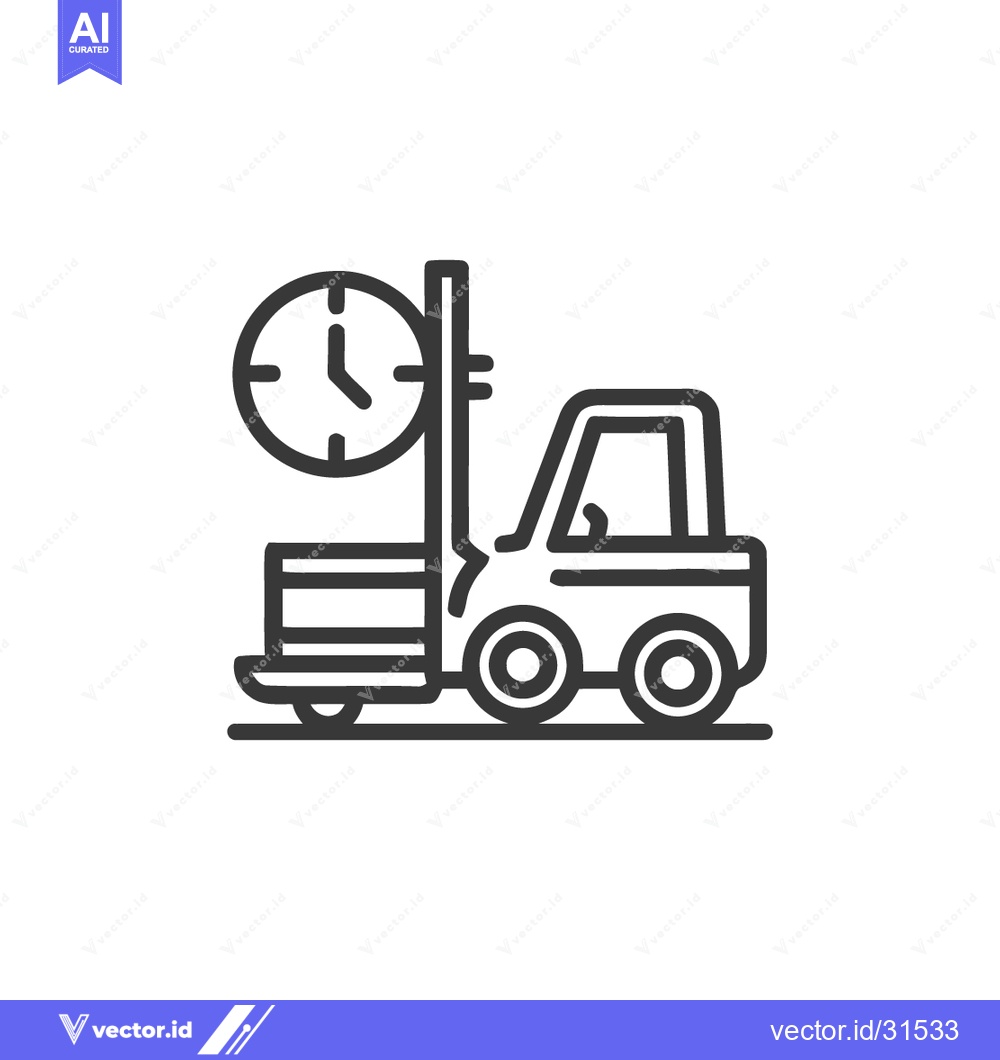 Premium Vector of Forklift with Clock Icon: Time-Sensitive Delivery, Logistics, and Effi