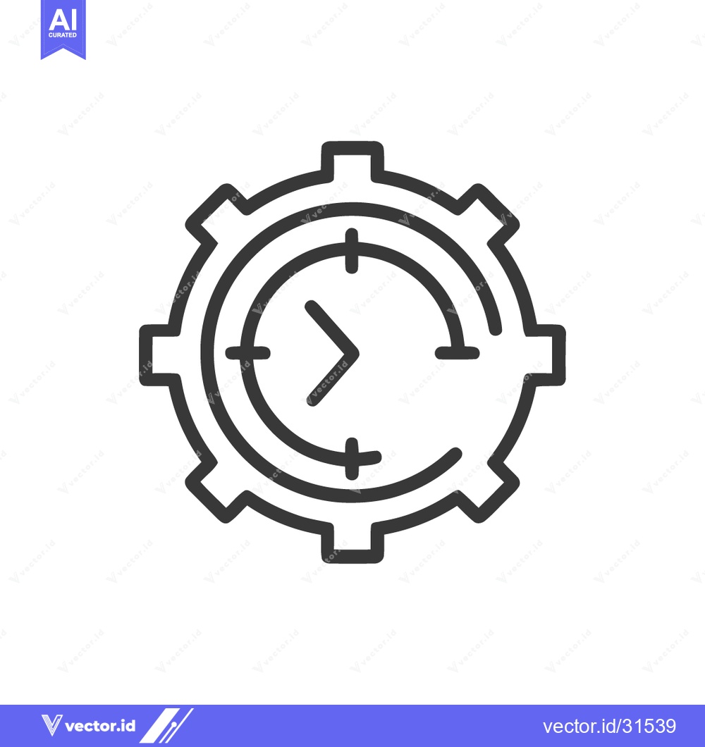 Premium Vector dari Gear Clock Icon: Time Management, Productivity, and Efficiency Symbol
