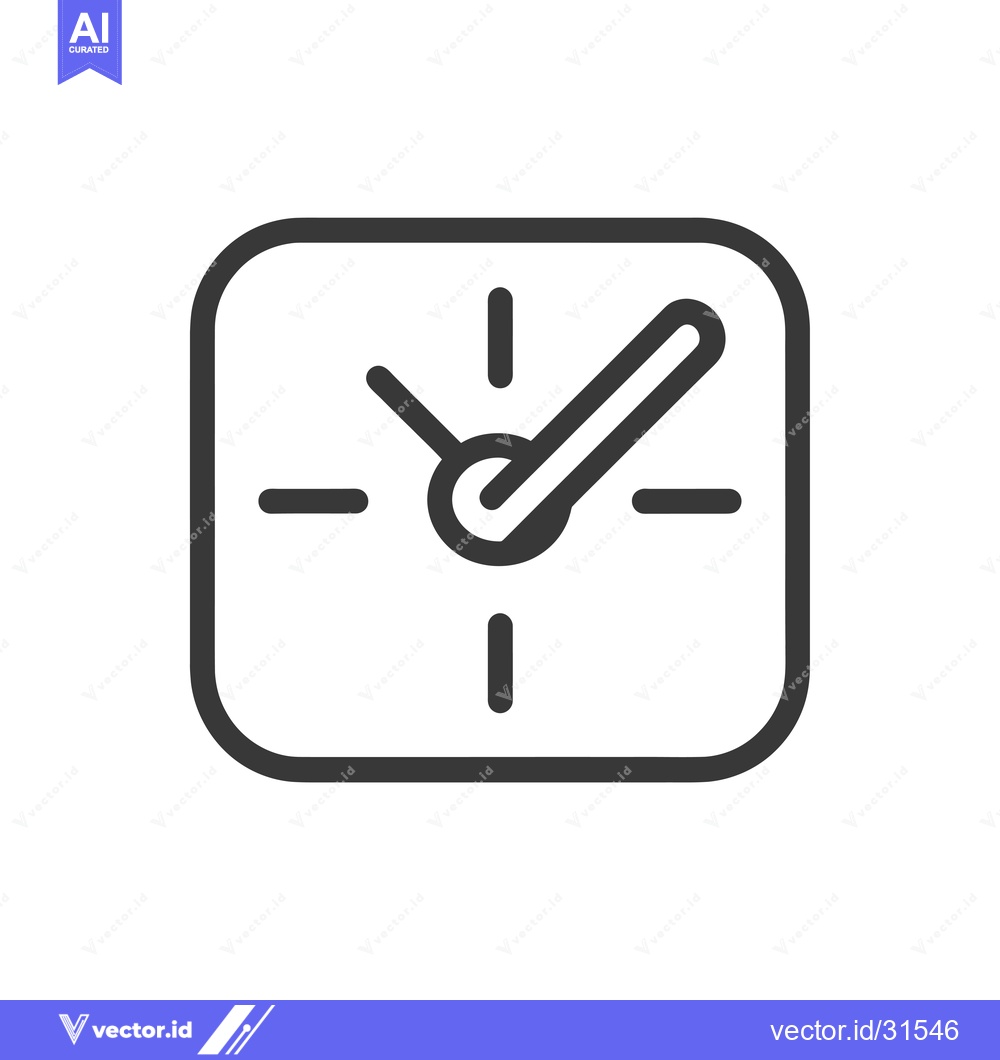 Premium Vector dari Clock with a check mark inside a square