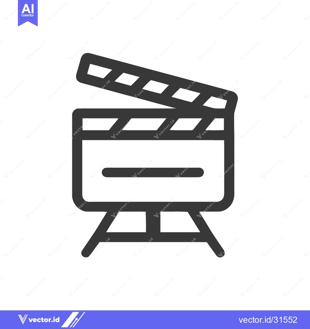 Premium Vector dari Minimalist Clapperboard Icon: Film Production, Cinema Industry Symbol
