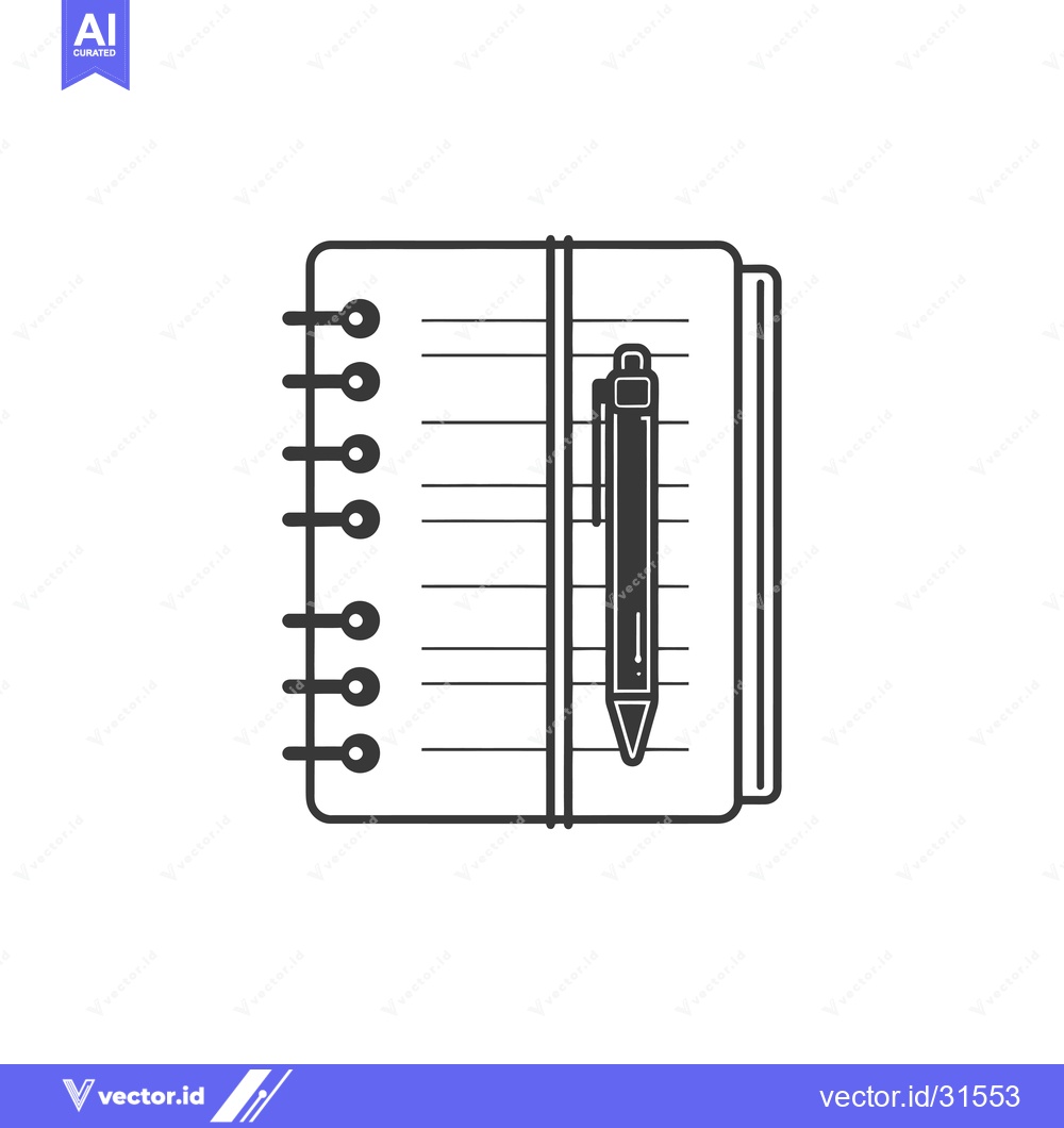 Premium Vector dari Closed Spiral Notebook with Pen Inside
