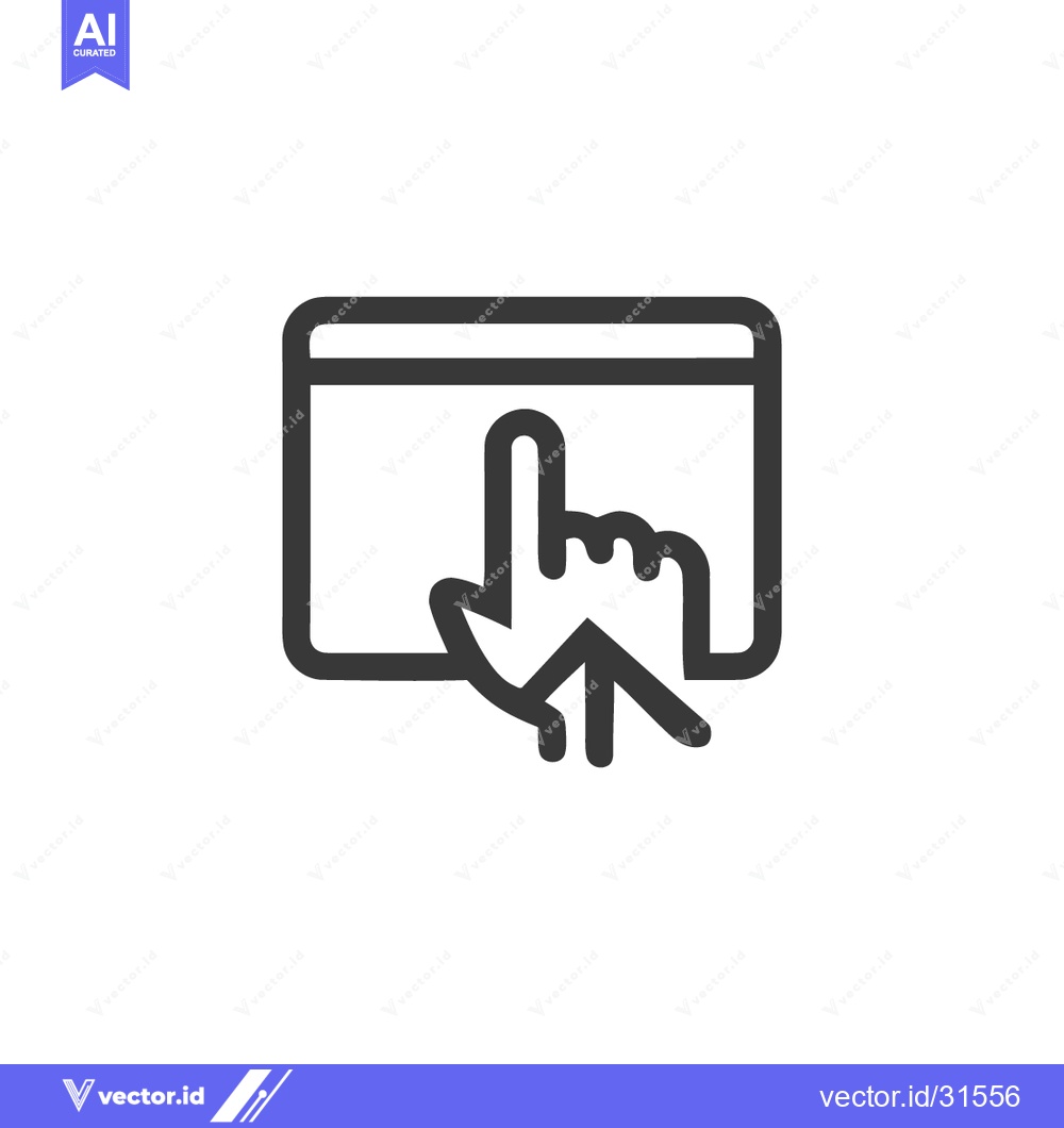 Premium Vector of Digital Interaction: Finger Tap on Screen, Minimalist Line Icon