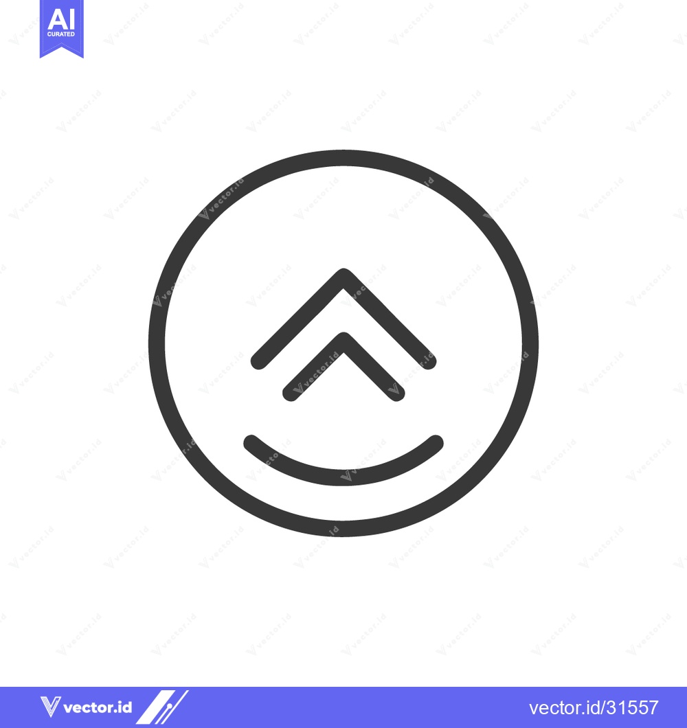 Premium Vector dari Minimalist Upward Arrow Icon in Circle, Simple Design