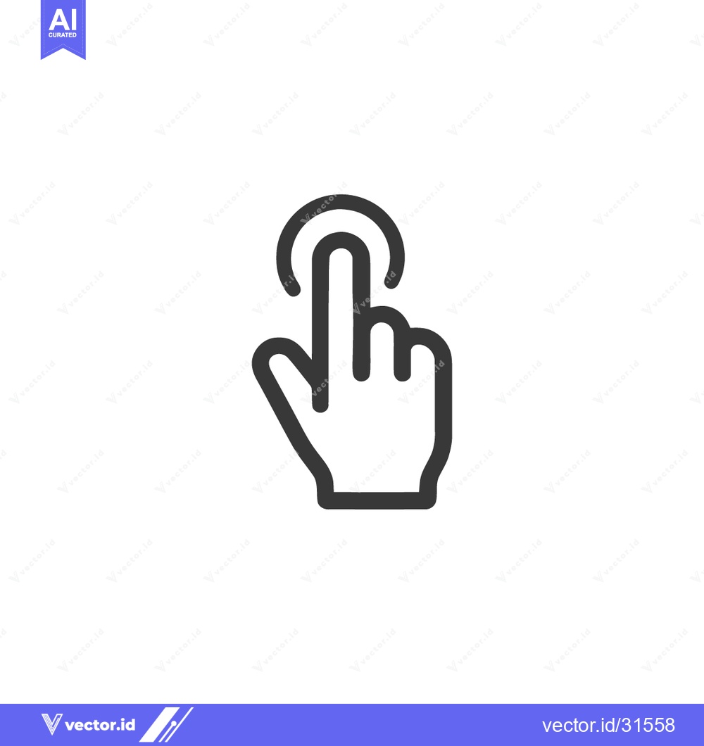Premium Vector of Finger Tap Icon: Minimalist Hand Gesture for Touchscreen Interaction,