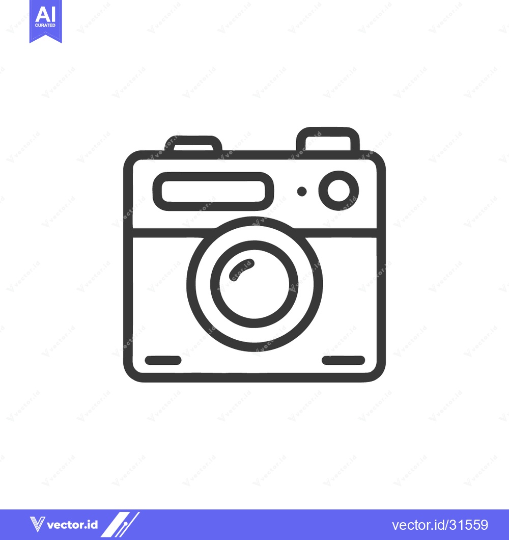 Premium Vector dari Minimalist Camera Icon: Clean Line Art Style on White Background
