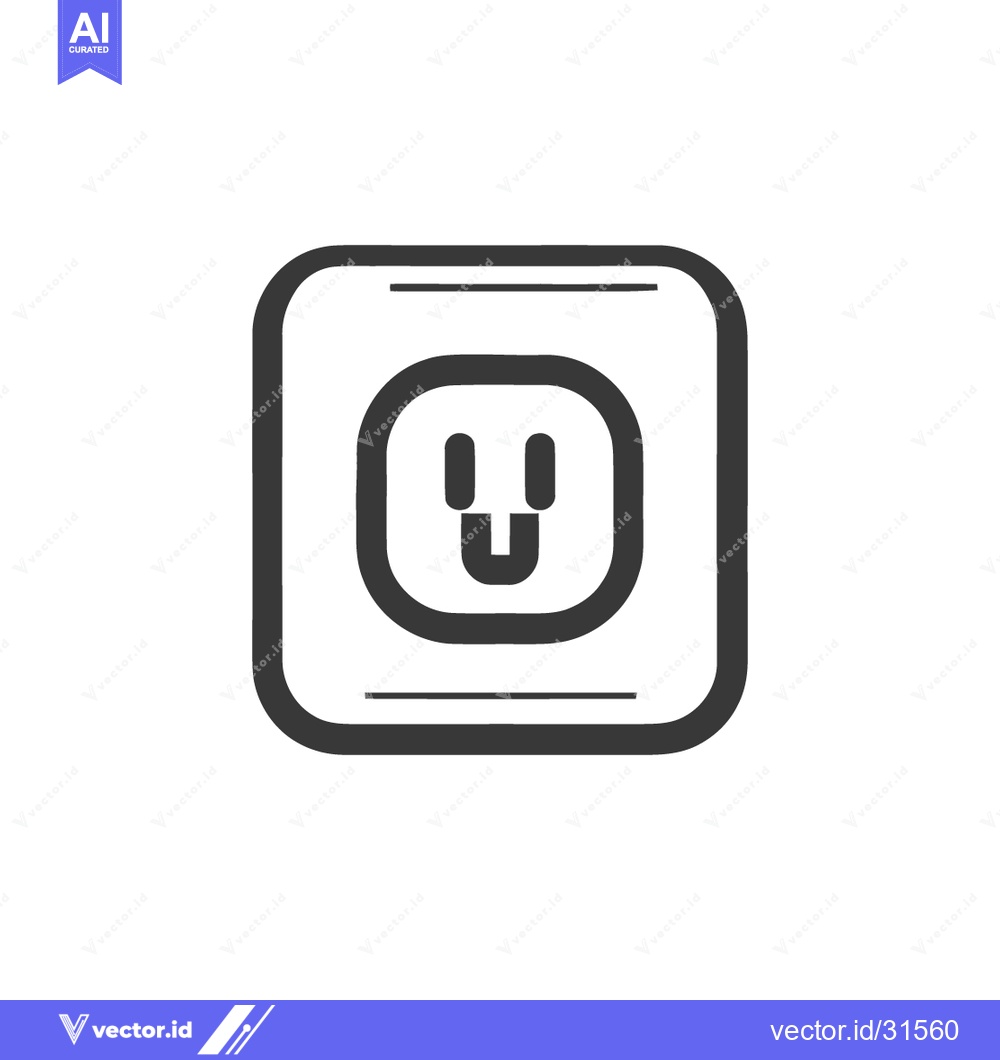 Premium Vector dari Minimalist Power Outlet Icon: Clean Lines, Modern Design, Vector Illus