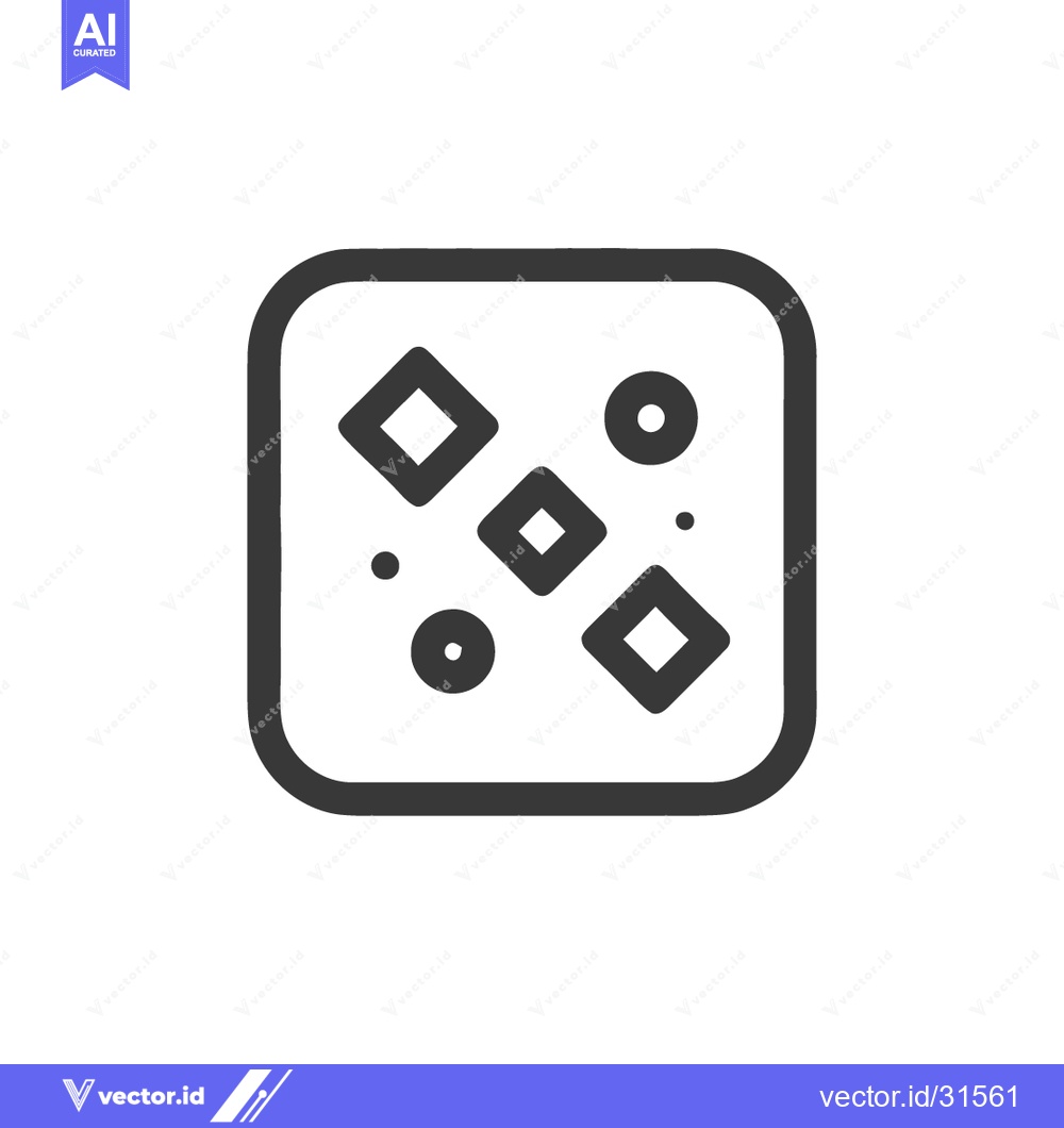 Premium Vector of Abstract Square Icon with Geometric Shapes, Minimalist Design, Dark Gr
