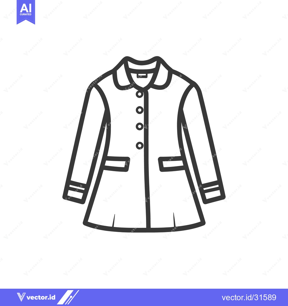 Premium Vector dari A simple black and white illustration of a long coat