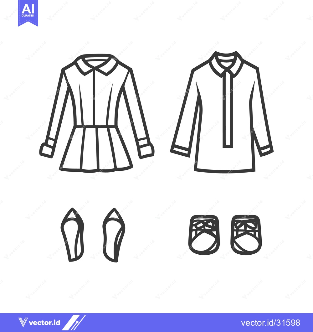 Premium Vector dari Detailed black and white illustrated garments for fashion design conce