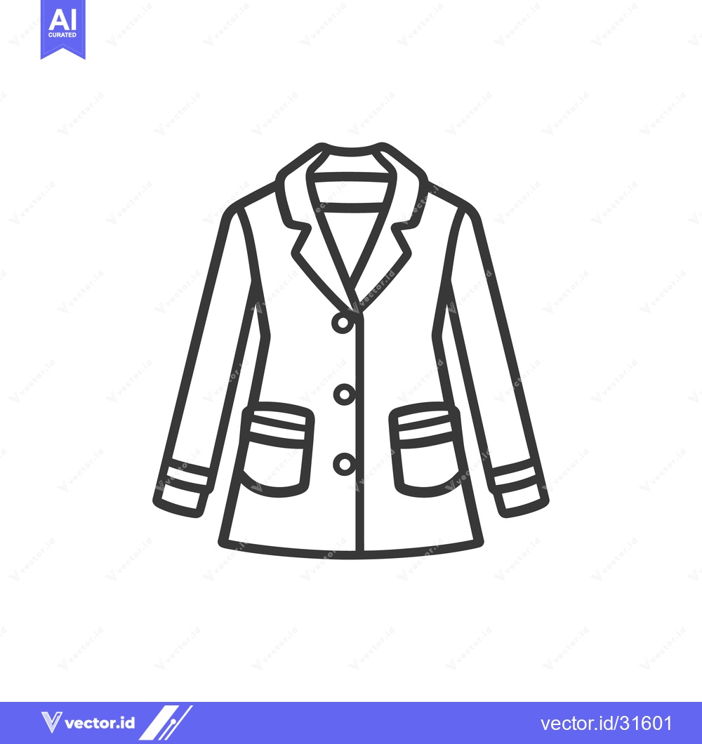 Premium Vector of A line drawing of a business formal jacket on white