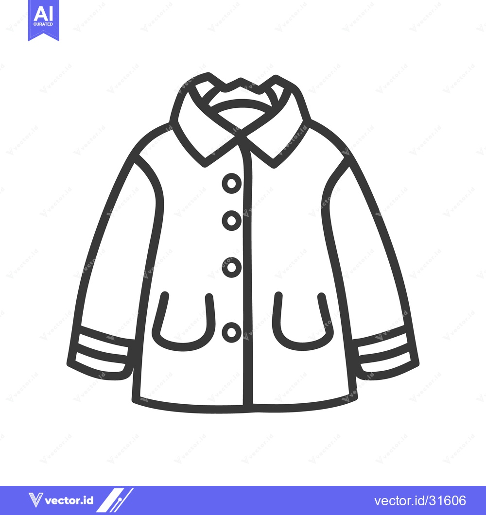 Premium Vector dari A simple line drawing illustrating a button up childrens jacket