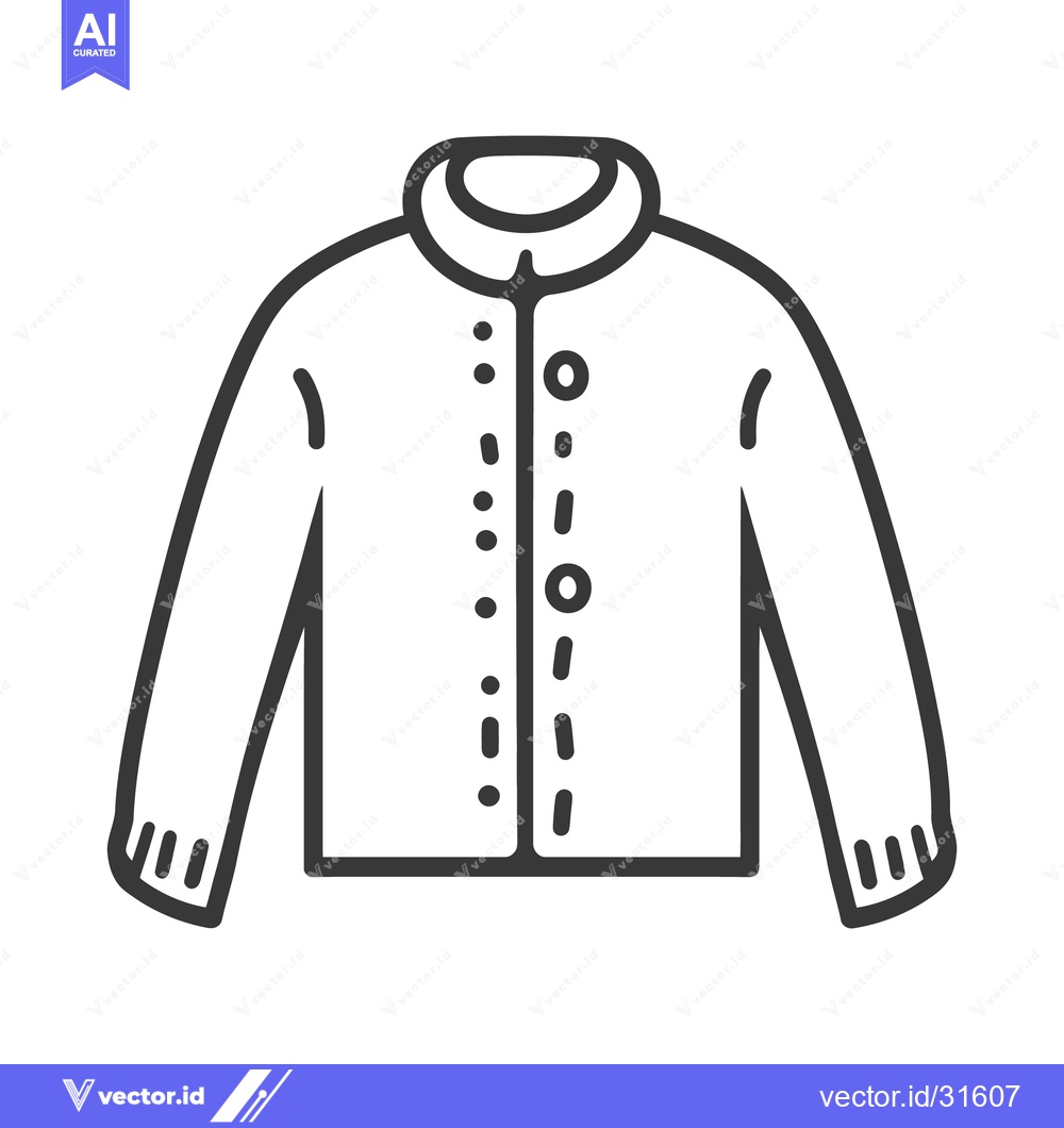 Premium Vector dari A simple black and white drawing depicting a buttoned jacket