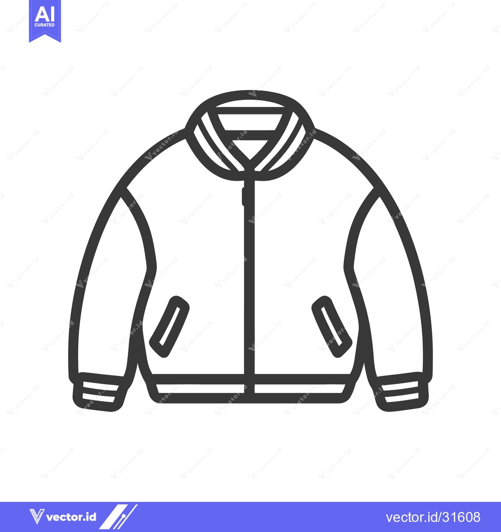 Premium Vector of The simple vector line drawing of a classic jacket design