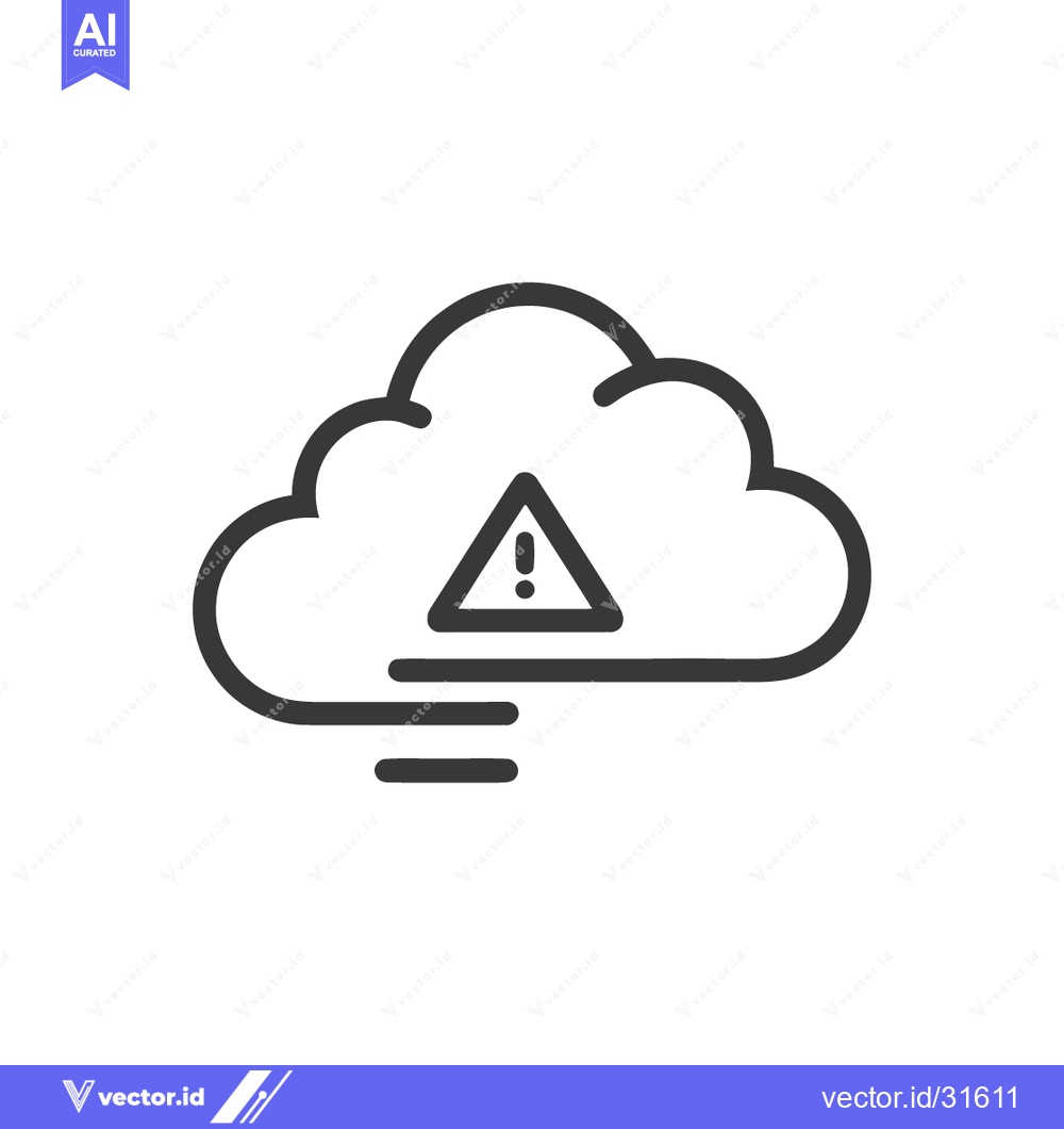 Premium Vector dari Cloud Computing Warning: A Minimalist Icon of Data Security Alert