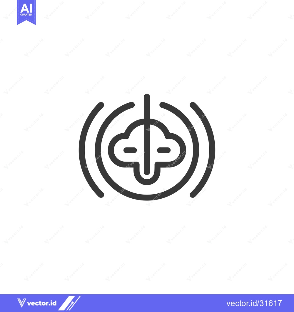 Premium Vector dari Cloud computing icon with signal waves