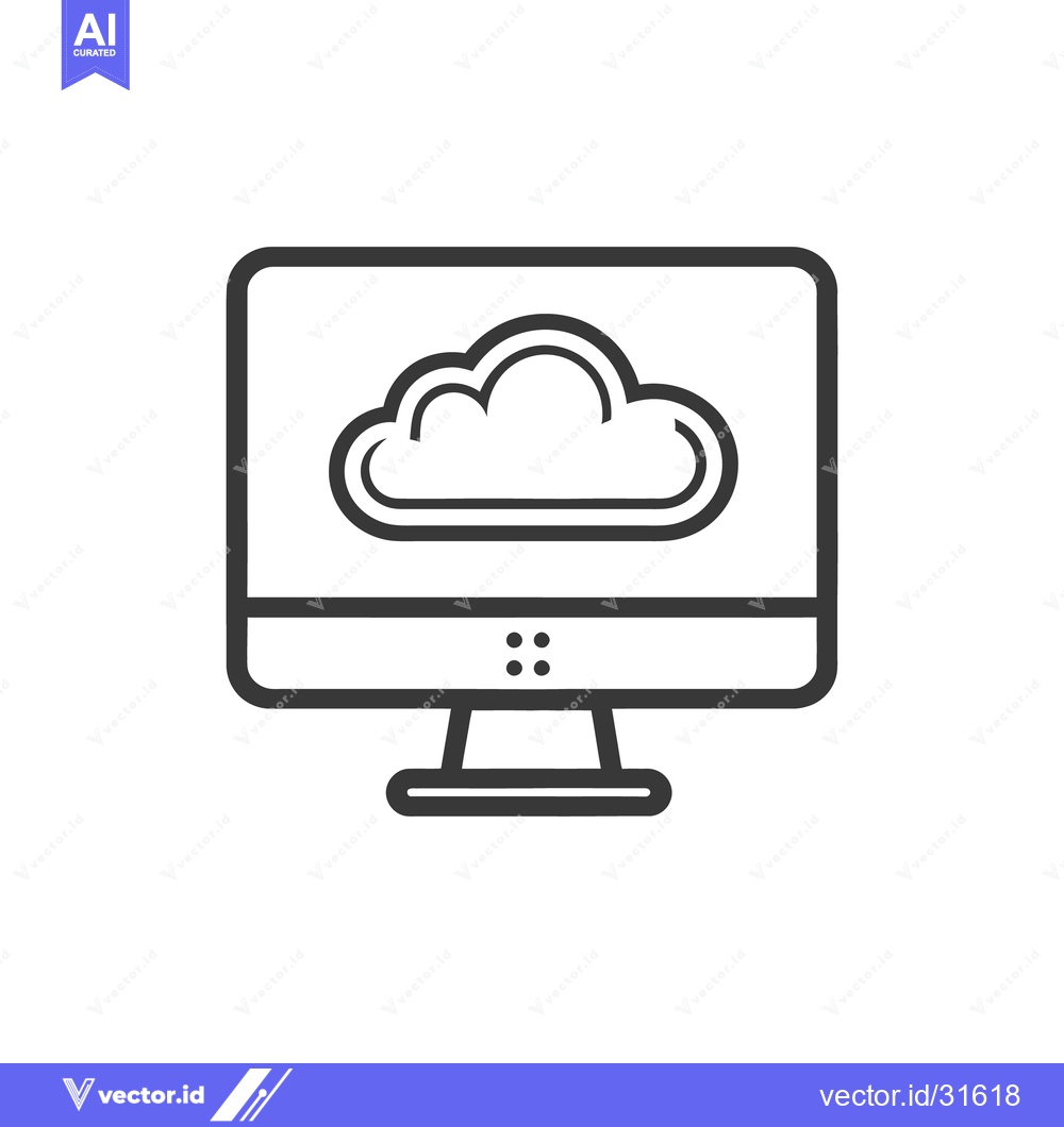 Premium Vector dari Computer display depicts a cloud computing or data storage concept